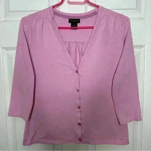Eddie Bauer Cardigan 3/4 Sleeves Pink Size Small - Picture 1 of 16